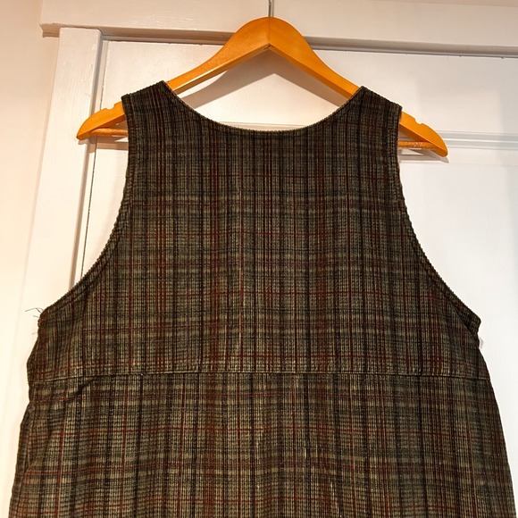 L.L. Bean Vintage Corduroy Plaid Jumper Pinafore Dress Womens 8 Cottagecore 90s - Picture 5 of 9